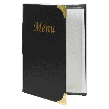 Securit - Menükarte A5 4 x 2 Tüten schwarz | 10 Stück