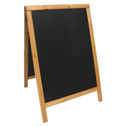 Securit - Gehwegschild 550x850x30mm Teakholz