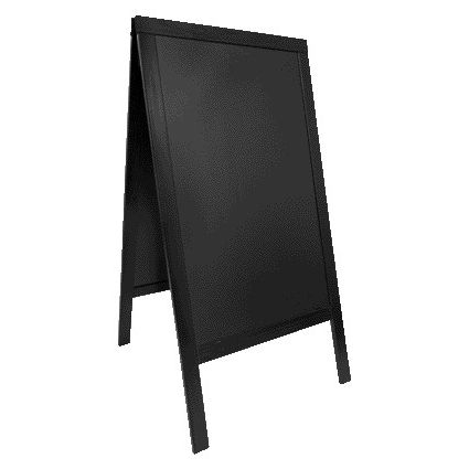 Securit - Gehwegschild 700x1250x40mm aus schwarzem Holz