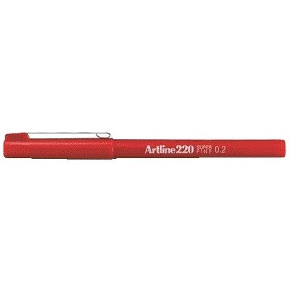 Artline - Fineliner 220 rund superfein rot | 12 Stück