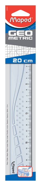 Lineal macht geometrische 20 cm transparent