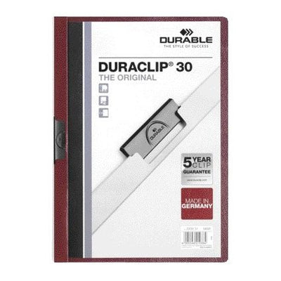 Langlebig - Klemmmappe Duraclip A4 3mm 30 Blatt Aubergine