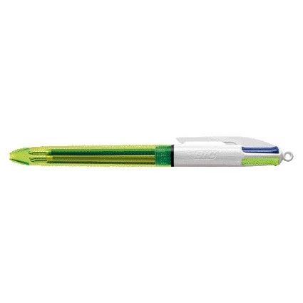 Bic - Kugelschreiber 4 Farben mit Fluorgelb