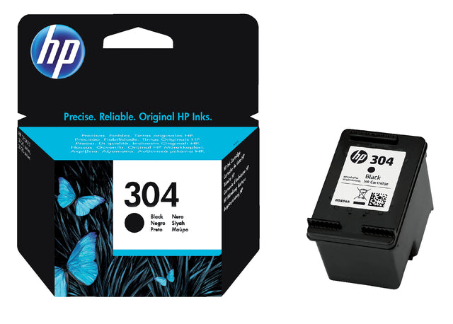 Tintenpatrone HP N9K06AE 304 Schwarz