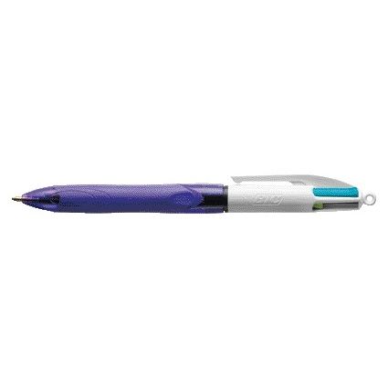 Bic - Kugelschreiber 4 Farben Grip Fashion Medium Lila | 12 Stück