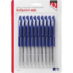 Quantore - Kugelschreiber Druckknopf blau | 12 Stück