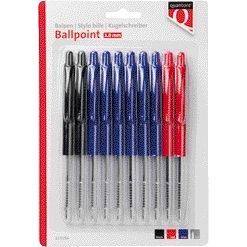 Quantore - Kugelschreiber Druckknopf ass | 12 Stück