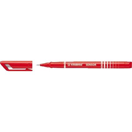 Stabilo - Fineliner Sensor 189/40 fein rot | 10 Stück