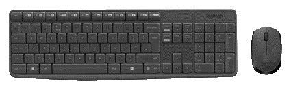 Logitech - Tastatur MK235 Qwerty + Maus schwarz
