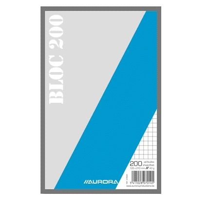 Aurora - Notizblock 135x210mm Raute 5X5mm 200 Blatt 45gr | 5 Stück