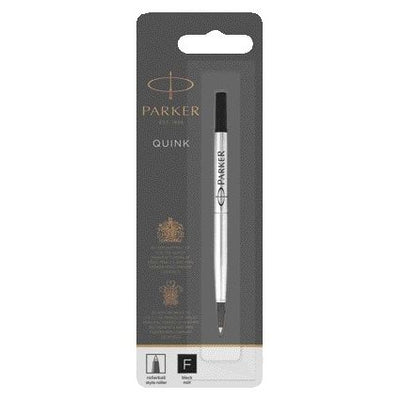 Parker - Tintenrollermine Quink Fine Black, Blisterpackung mit 1 Stück