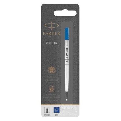 Parker - Tintenrollermine Quink Fine Blue, Blisterpackung mit 1 Stück