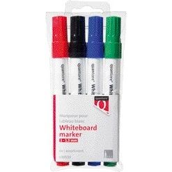 Quantore - Whiteboardmarker rund 1-1,5mm 4 Stück sortiert | 10 Stück