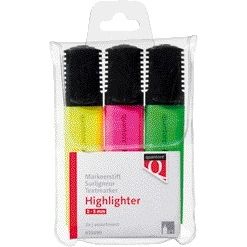 Quantore - Textmarker, sortierter Koffer mit 3 Farben | 10 Stück