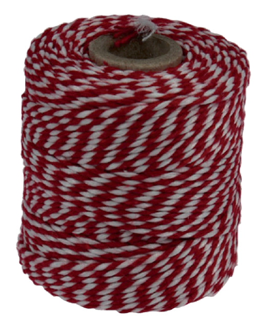 Seilbaumwolle 45 Meter 50gr rot/weiß