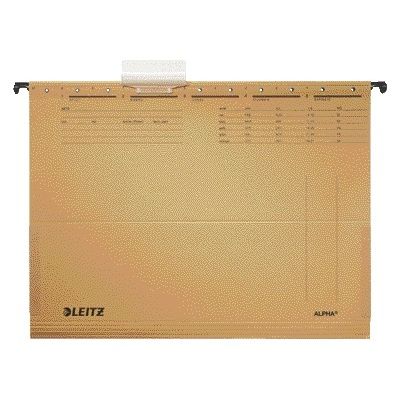 Leitz - Hängemappe Alpha A4 mit Blasebalg 348x260mm naturbraun | 25 Stück