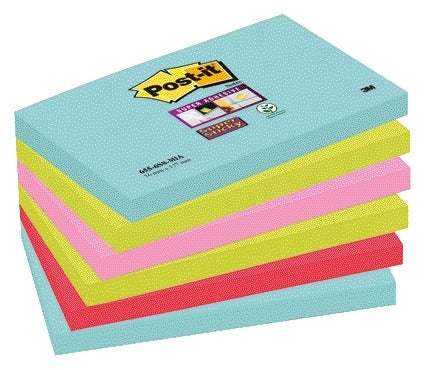 Post-it – Super Sticky Notes Cosmic, 90 Blatt, 76 x 127 mm, Packung mit 6 Blöcken