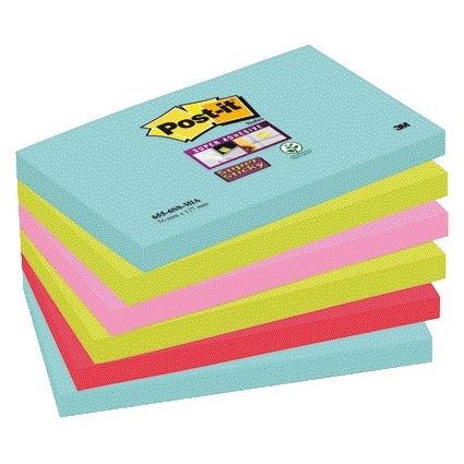 Post-it – Super Sticky Notes Cosmic, 90 Blatt, 76 x 127 mm, Packung mit 6 Blöcken