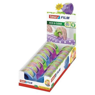 Tesa - Klebebandhalterfolie® Mini Dispenser ecoLogo® + Klebeband Eco+Clear 10m x 19mm | 16 Stück