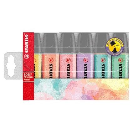 Stabilo - Textmarker BOSS Original 70/6 Pastell, sortiert, Karton mit 6 Stück