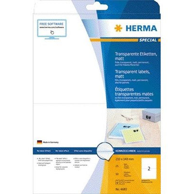 HERMA - Etikett 4683 210X148mm transparent matt 50 Etiketten