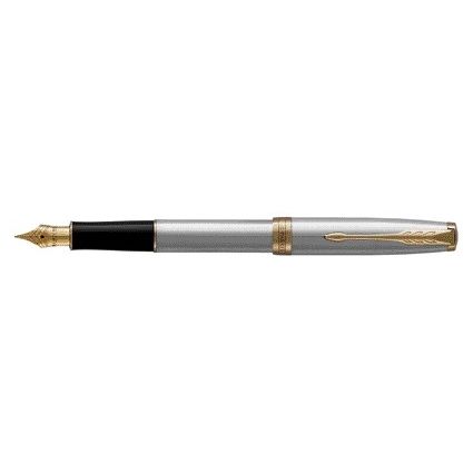Parker - Füllfederhalter Sonnet Edelstahl GT mittel
