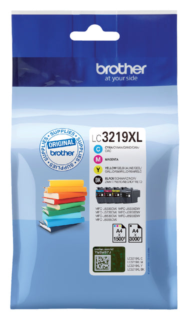 Tintenpatrone Brother LC-3219XL Schwarz + 3 Farben | Blister mit 4 Stück