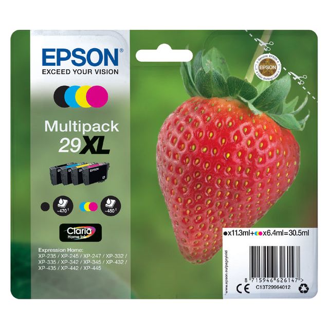 Epson - Ink Patrone 29xl, 450-470 Seiten, OEM C13T29964012, 4 Farben