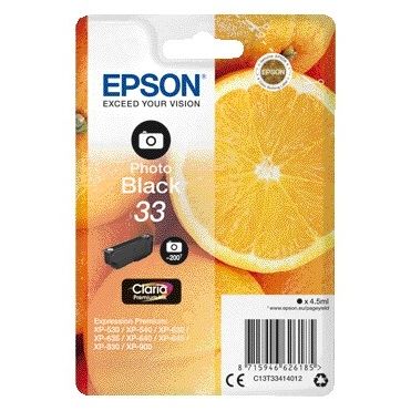 Epson - Tintenpatrone 33 T3341 Fotoschwarz