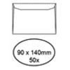 Quantore - Umschlag für Visitenkarten 90x140mm 95gr weiß 50 Stück