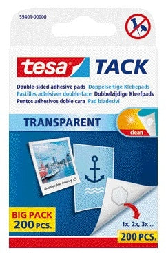 Tesa - Klebepads ® TACK doppelseitig transparent 200 Stück 200 Stück