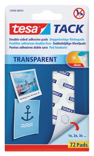 Doppelte Kleefpads Tesa Tack transparent 72 Stück