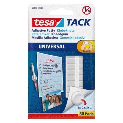 Tesa - Kneedgum ® TACK Universal selbstklebende 80 Pads | 16 Stück