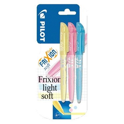 Pilot - Textmarker friXion light soft pastell, sortiert, Blister mit 3 Stück