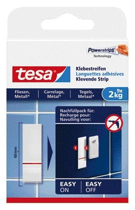 Tesa - Klebestreifen® Fliesen Metall 2kg weiß 9 Stück
