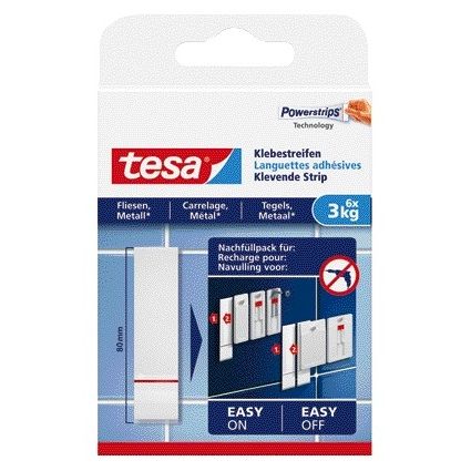 Tesa - Klebestreifen® Fliesen Metall 3kg weiß 6 Stück
