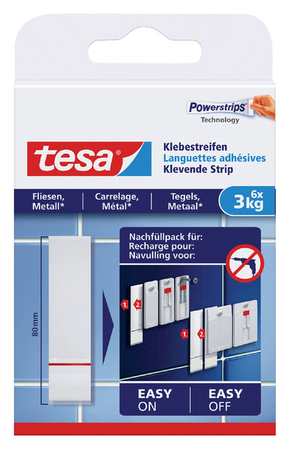 Doppelte Powerstrip -Tesa -Fliesen und Metall 3 kg | 15 Stücke