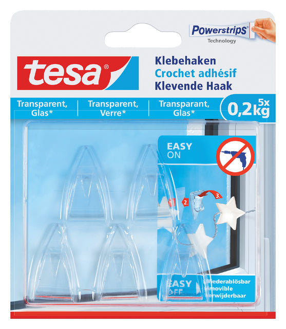Klebriger Haken Tesa transparent 0,2 kg | 10 Stück