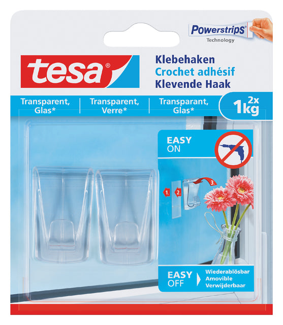 Klebriger Haken Tesa transparent 1 kg | 8 Stücke