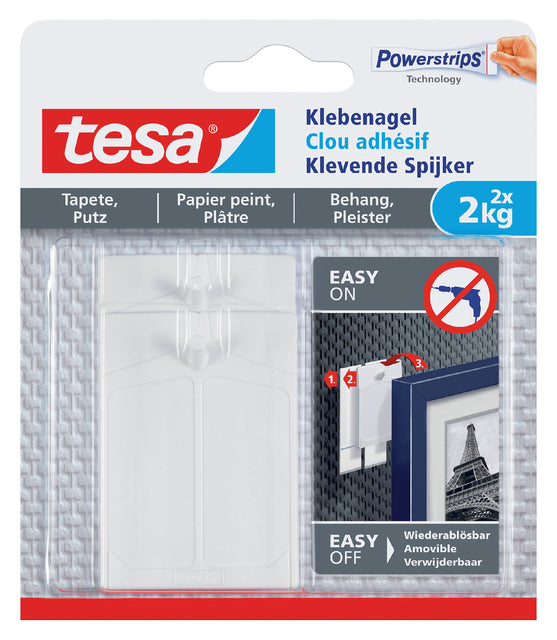 Klebriger Nagel Tesa Tapete und Gips 2 kg | 8 Stücke