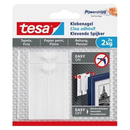 Tesa - Klebenagel® Tapeten und Putz 2kg weiß 2 Stück