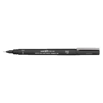 Uni-Ball - Fineliner Pin 0,4mm schwarz | 12 Stück