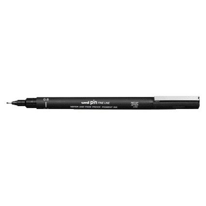 Uni-Ball - Fineliner Pin 0,6mm schwarz | 12 Stück