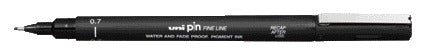 Uni-Ball - Fineliner Pin 0,7mm schwarz | 12 Stück