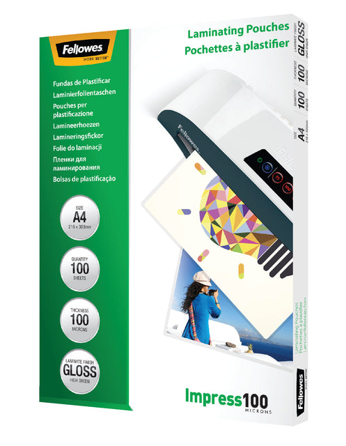 Fellowes - Lamining Cover Fellowes A4 2x100Micron | Schnappen Sie sich ein 100 Stück