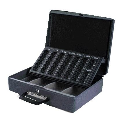 Pavo - Geldkassette mit Tragegriff 370x280x115mm grau