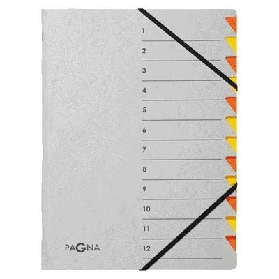 PAGNA - Sortiermappe Easy A4 12 Register orange/gelb | 5 Stück
