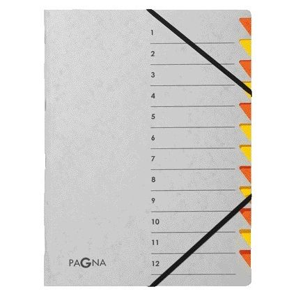 PAGNA - Sortiermappe Easy A4 12 Register orange/gelb | 5 Stück