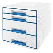 Leitz - Schubladenbox WOW 4 Schubladen weiß/blau