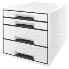 Leitz - Schubladenelement Wow CUBE A4 maxi 4 Schubladen weiß/schwarz